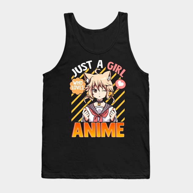 Cute & Funny Just A Girl Who Loves Anime Tank Top by theperfectpresents